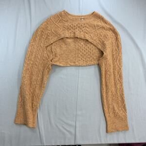 Free People Mercury Cable Tank Sweater Crop Top Orange Size Small